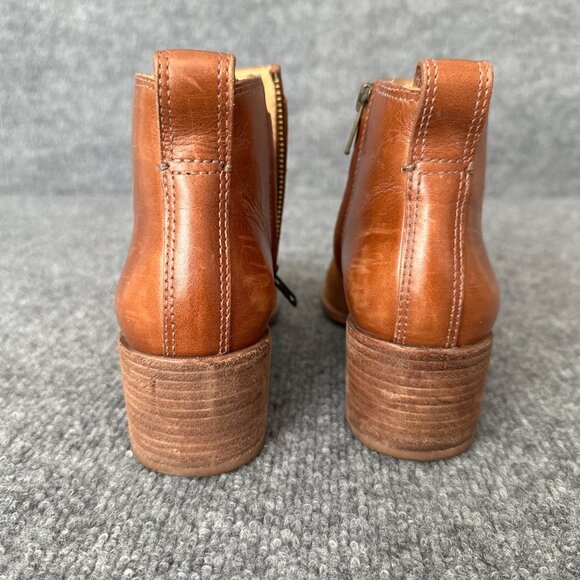 Madewell Asher Booties Womens 7 Brown Suede Leather Side Zip Heel Casual Boots - Picture 7 of 16